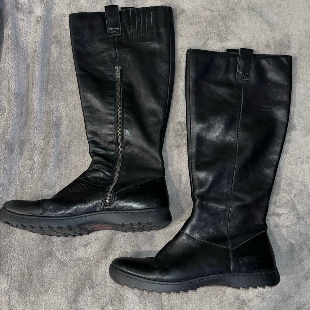 Born Crown tall black leather boots sz 10